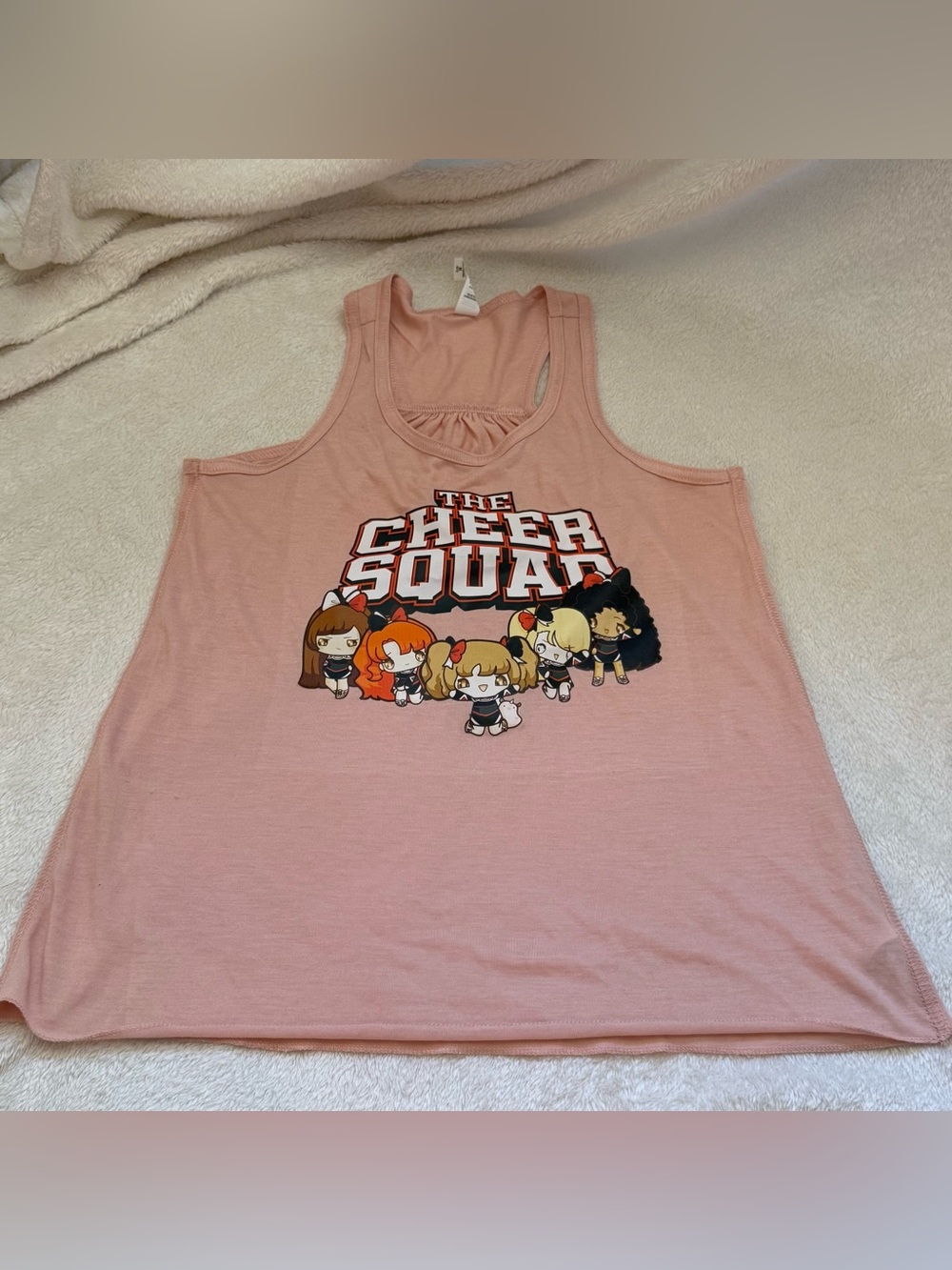 Girls' Pink 'The Cheer Squad' Graphic Tank Top - Size 12 Like New